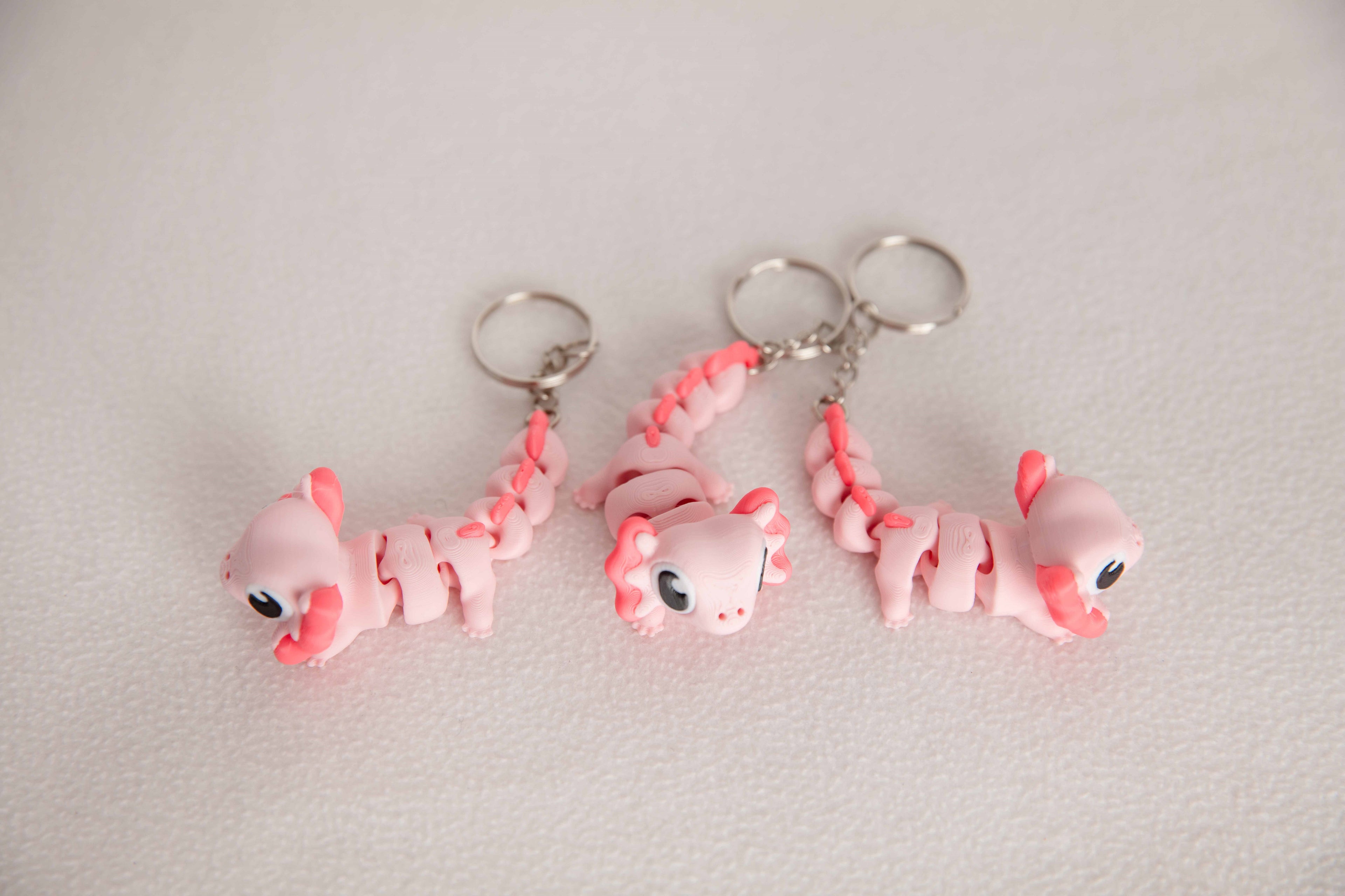 Cute Axolotl Fidget Keychain – Articulated 3D Printed Sensory Keychain