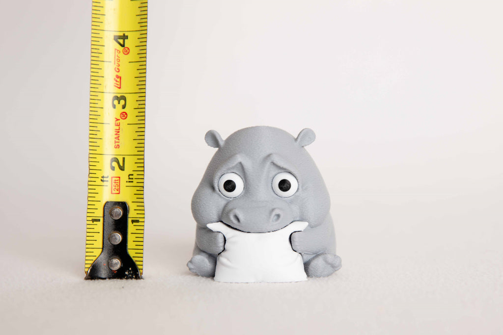 Cute Hippo Figurine Holding Pillow – 3D Printed Desk Decor